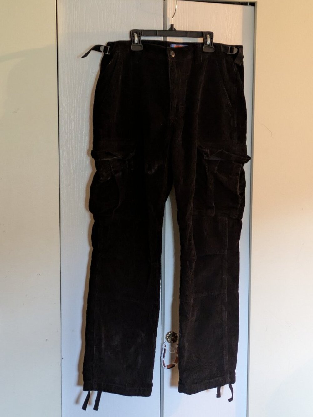 Black Corduroy Cargo Pants